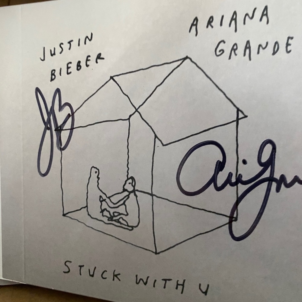 Justin Bieber & Ariana GrandeSigned CD Booklet